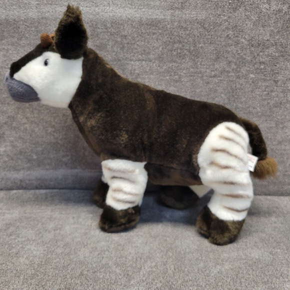 Wild Republic Okapi Plush Toy 2010 Brown White Stuffed Animal K & M Pellets - Picture 5 of 11